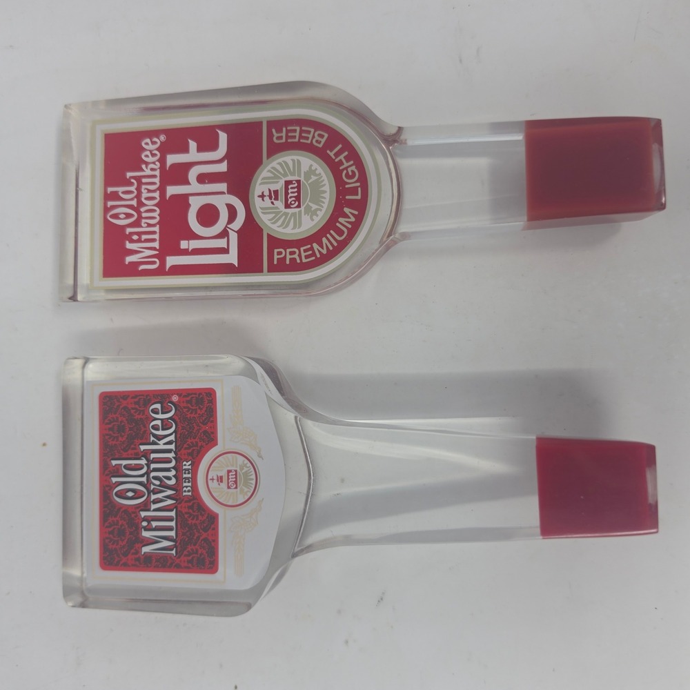 Vintage Old Milwaukee & Old Milwaukee Light Beer Tap Handles Set of 2 Acrylic - Picture 4 of 4